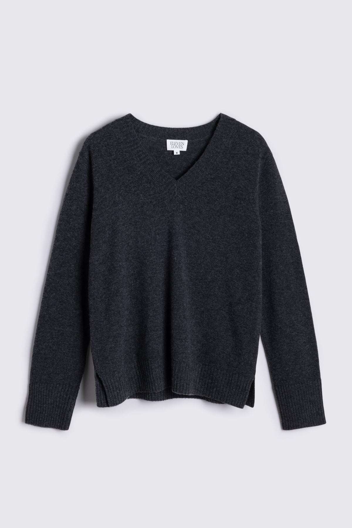 Nian V-Neck Cashmere Blend Jumper - Charcoal