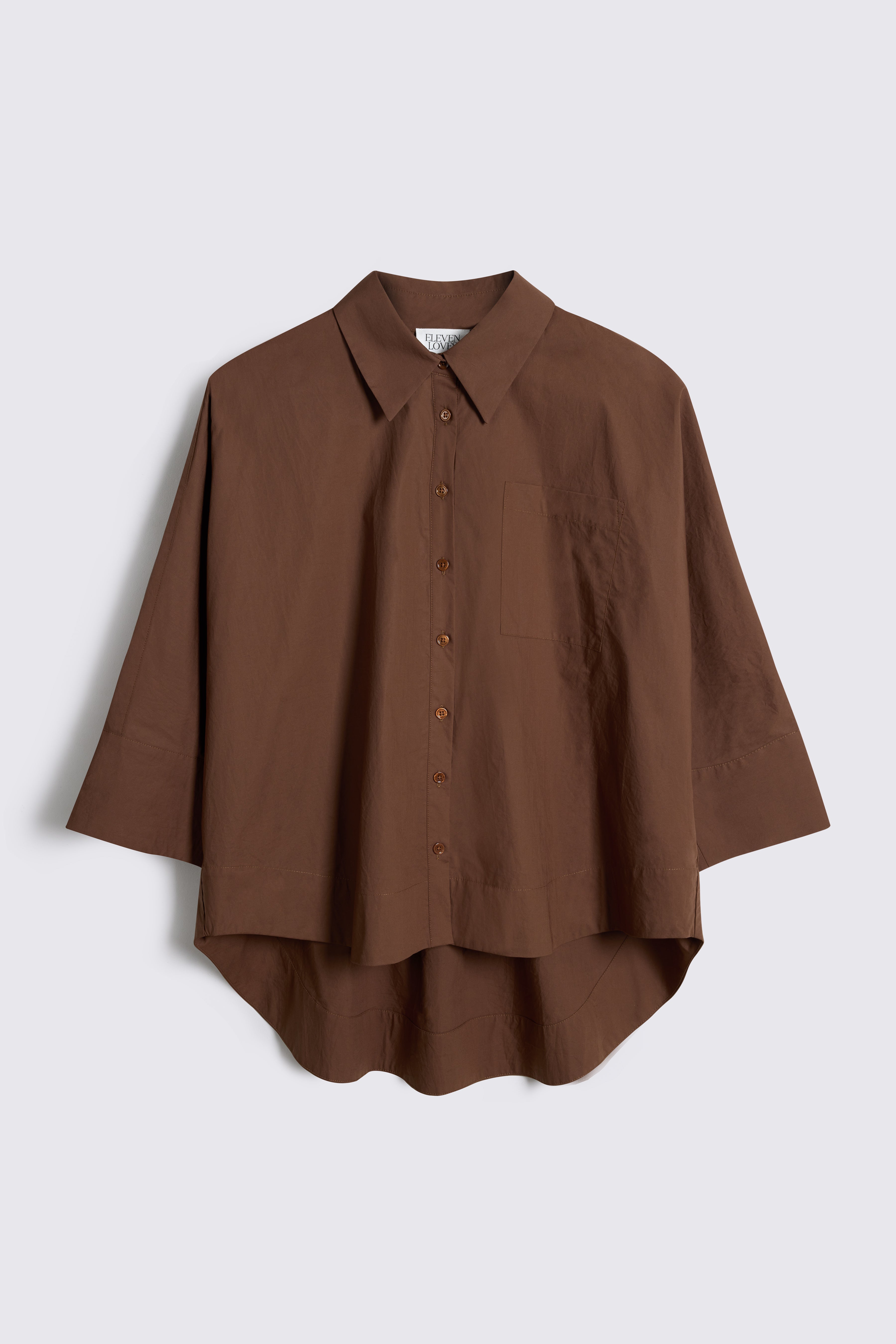 Olivia Oversized Poplin Shirt - Chocolate