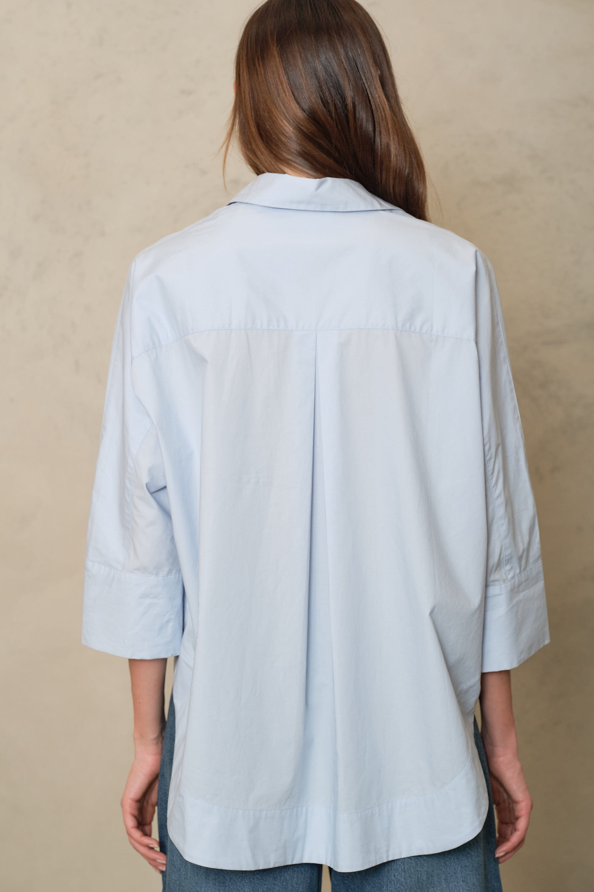Olivia Oversized Poplin Shirt - Powder Blue