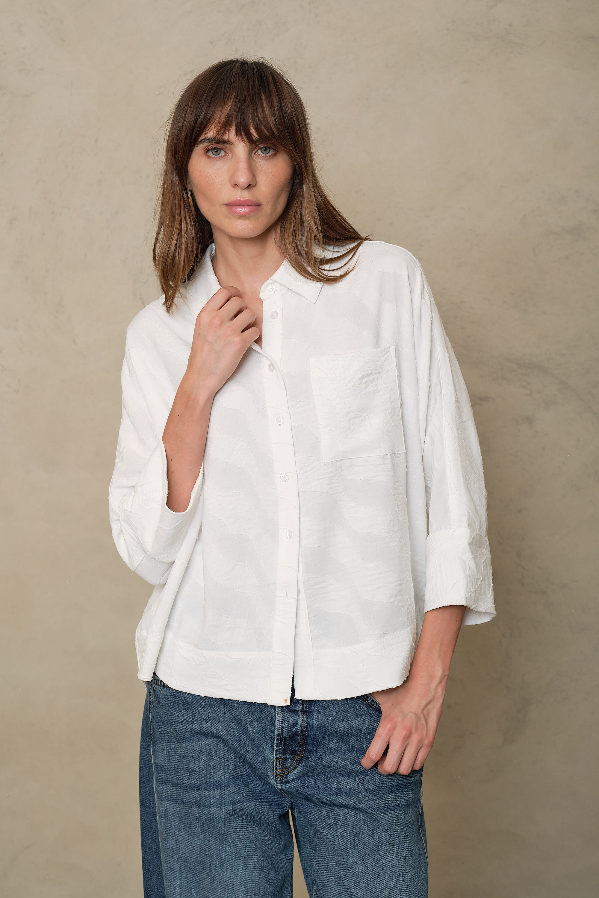 Olivia Textured Shirt - White