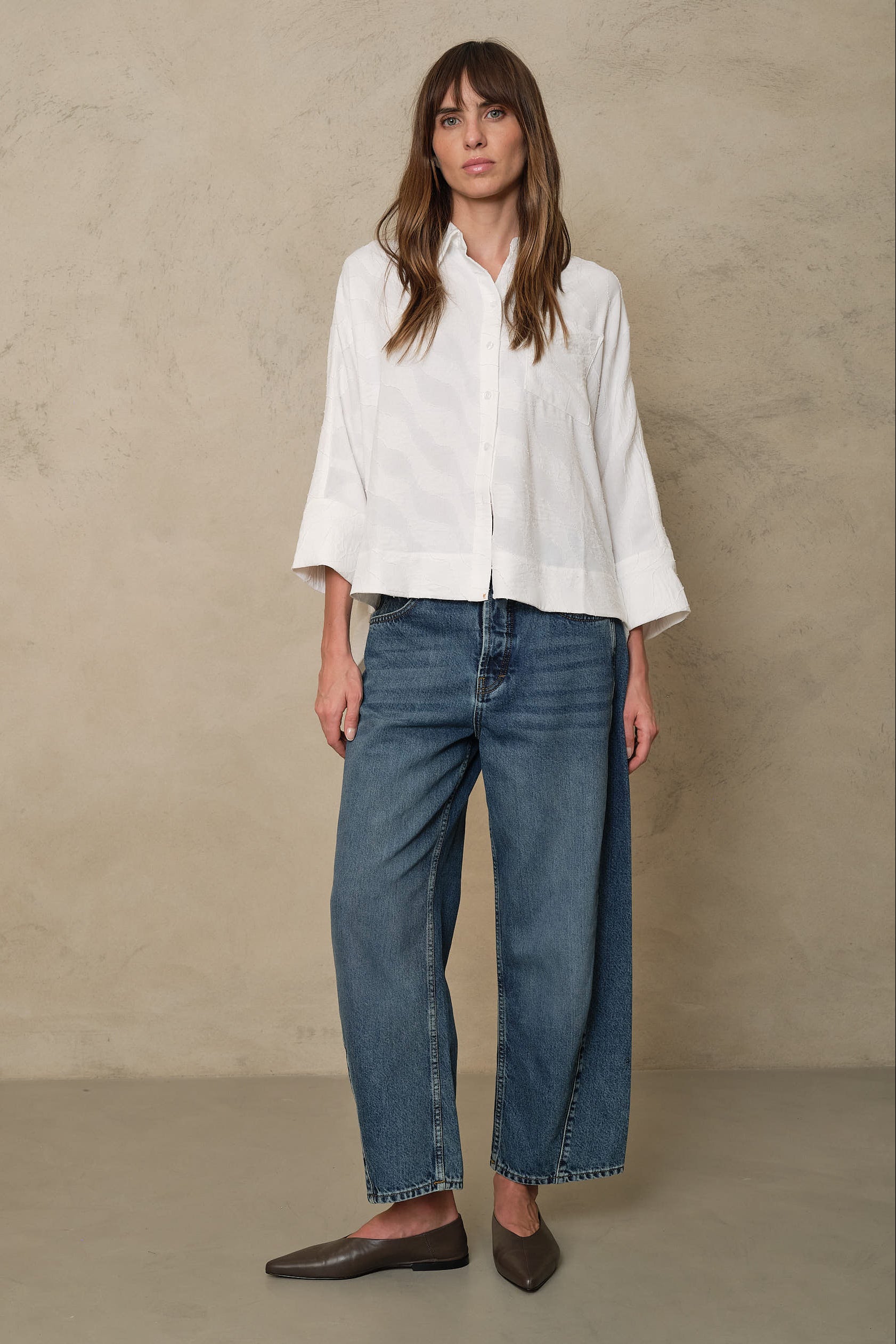 Olivia Textured Shirt - White