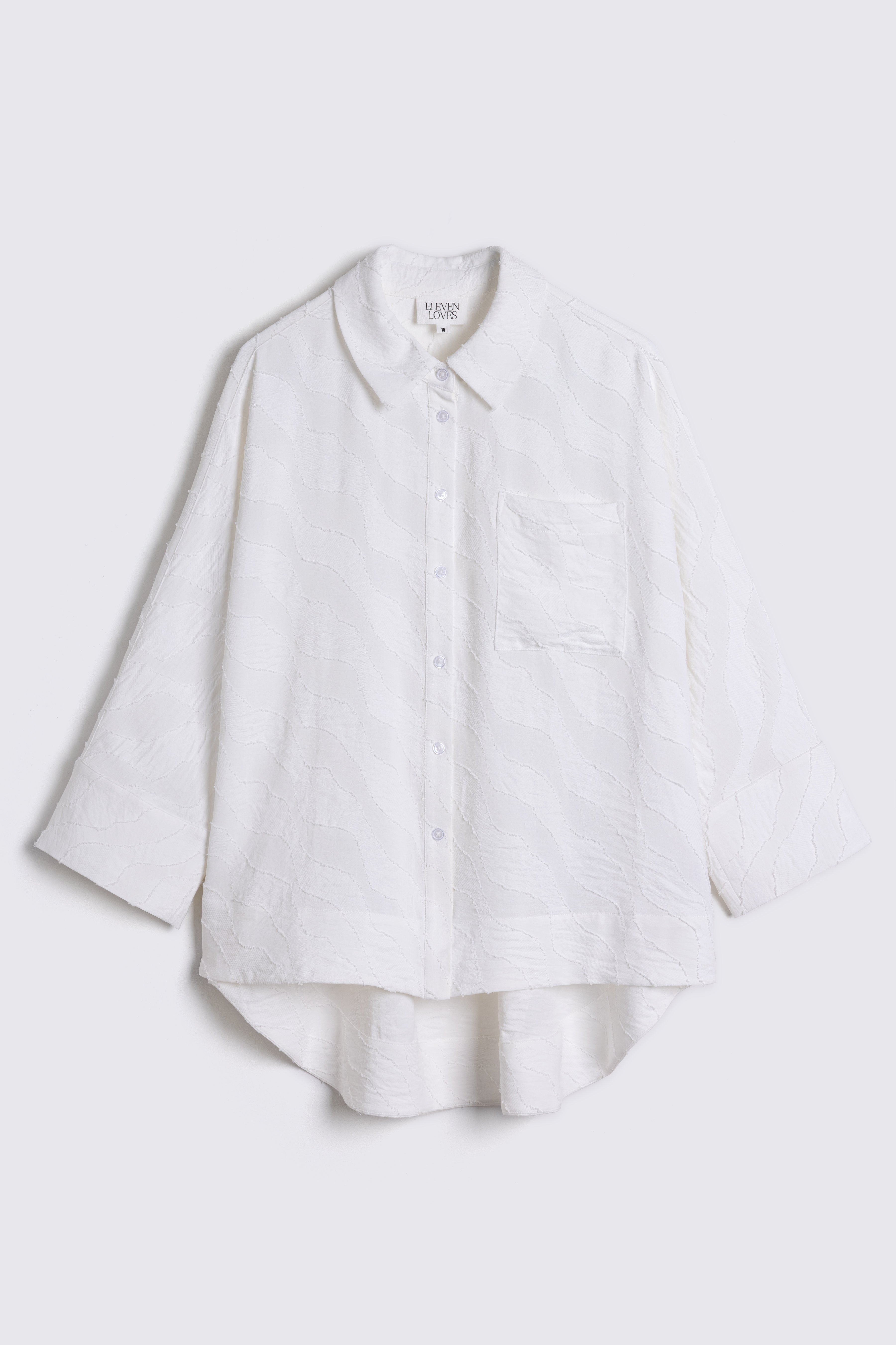 Olivia Textured Shirt White on white background