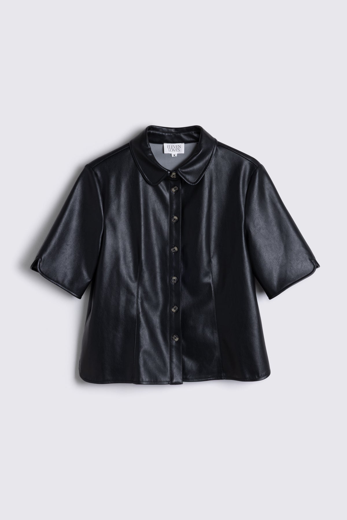 Orla Faux Leather Shirt - Black