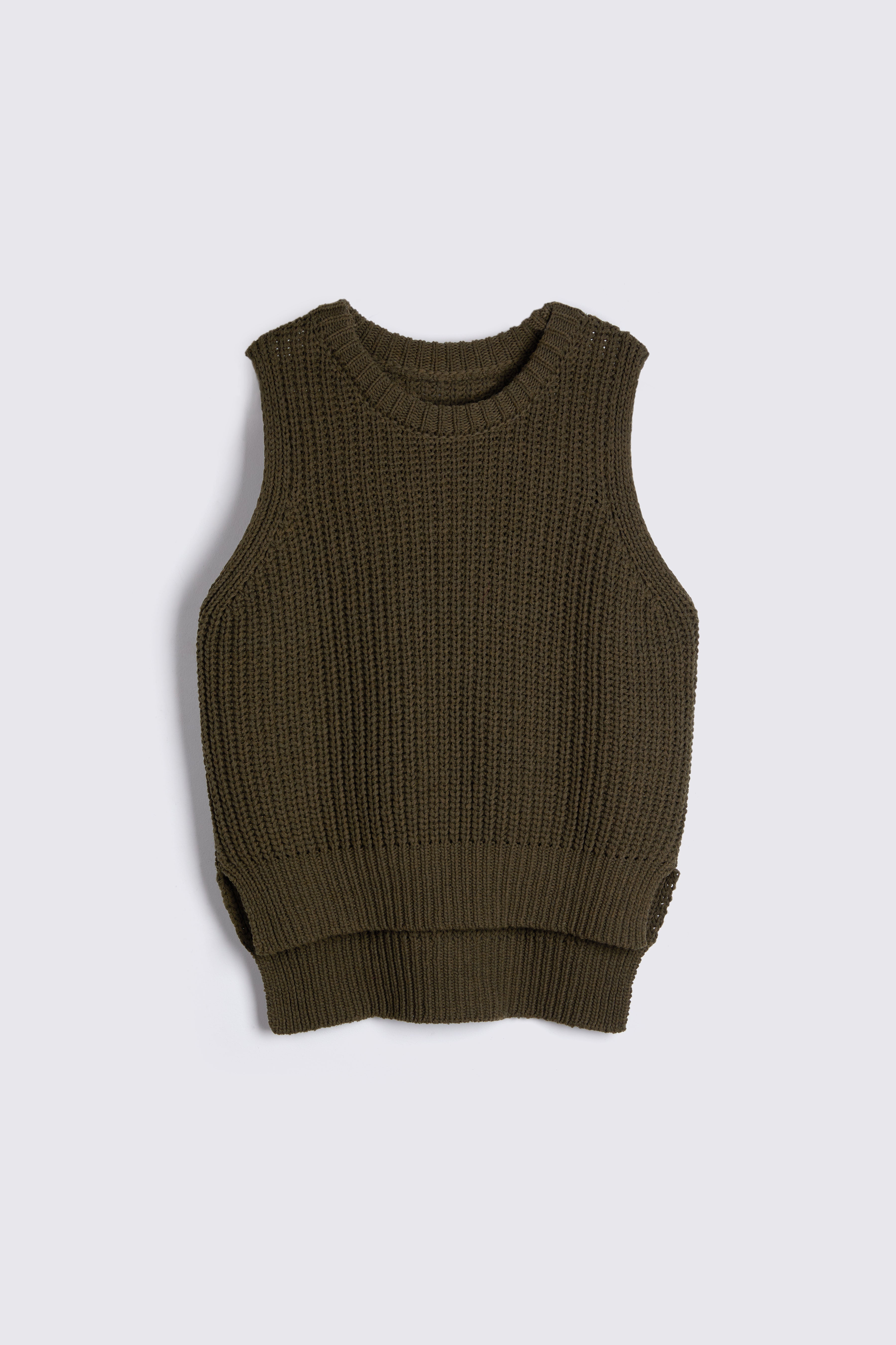 Rebecca Ribbed Tank Top - Olive