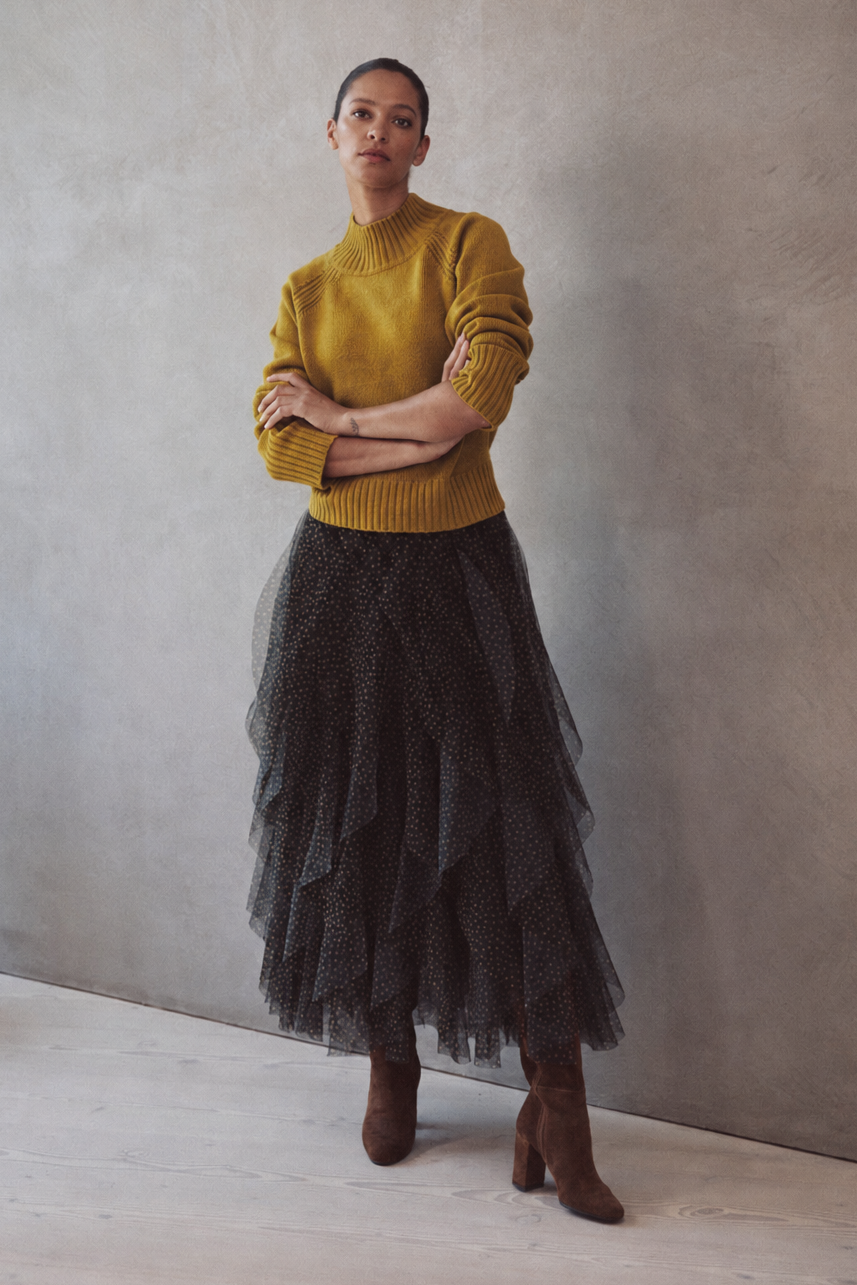 Iris Tulle Maxi Skirt - Spot