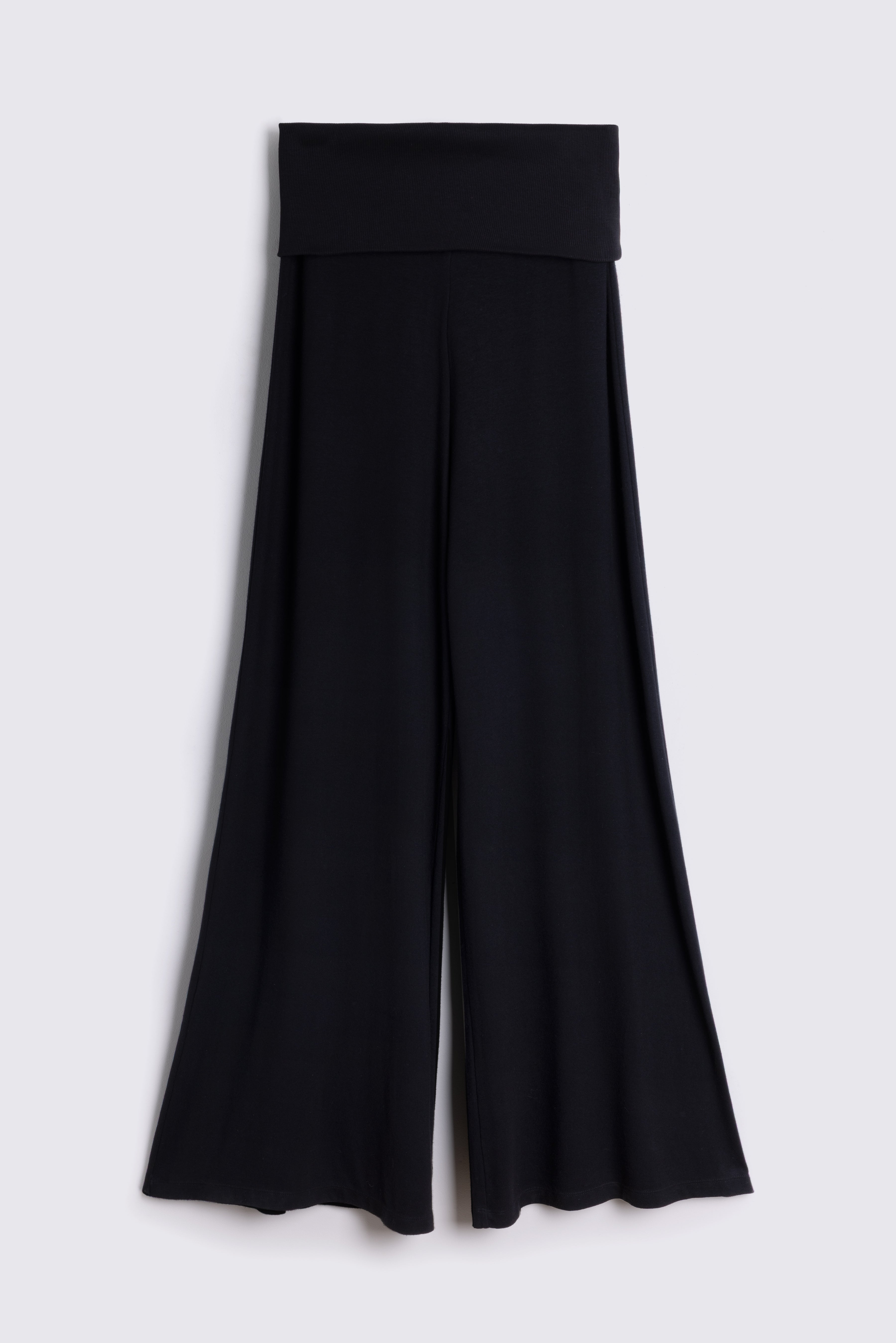 Romy Viscose Wide Leg Trousers - Black