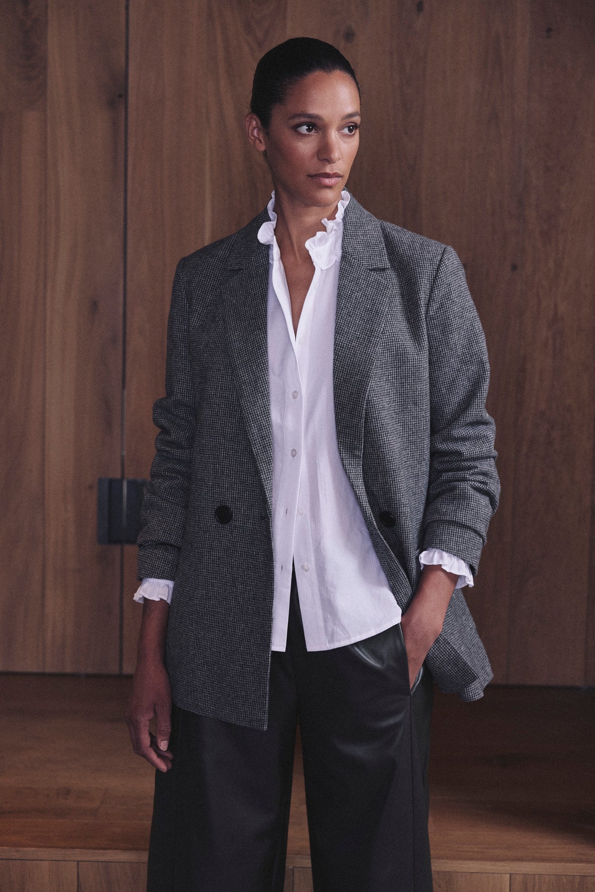 Teyha tweed blazer in houndstooth