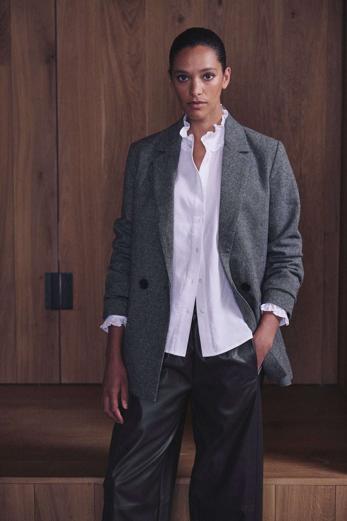 Teyha tweed blazer in houndstooth