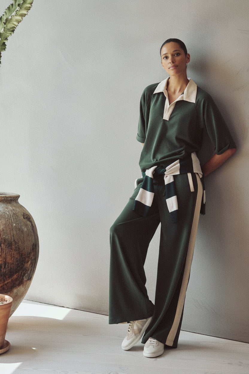 Elsie Modal Wide Leg Joggers - Olive