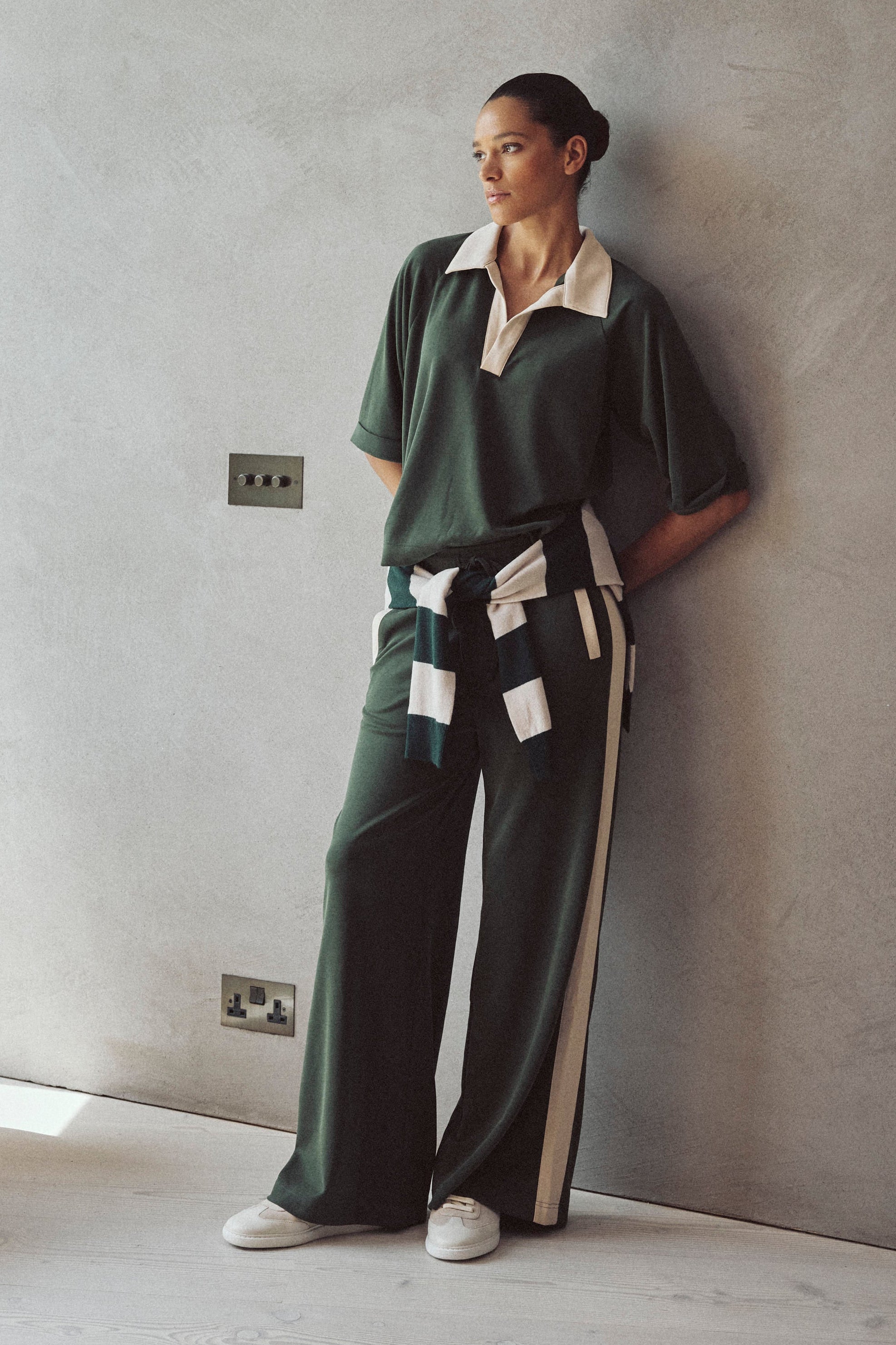 Elsie Modal Wide Leg Joggers - Olive