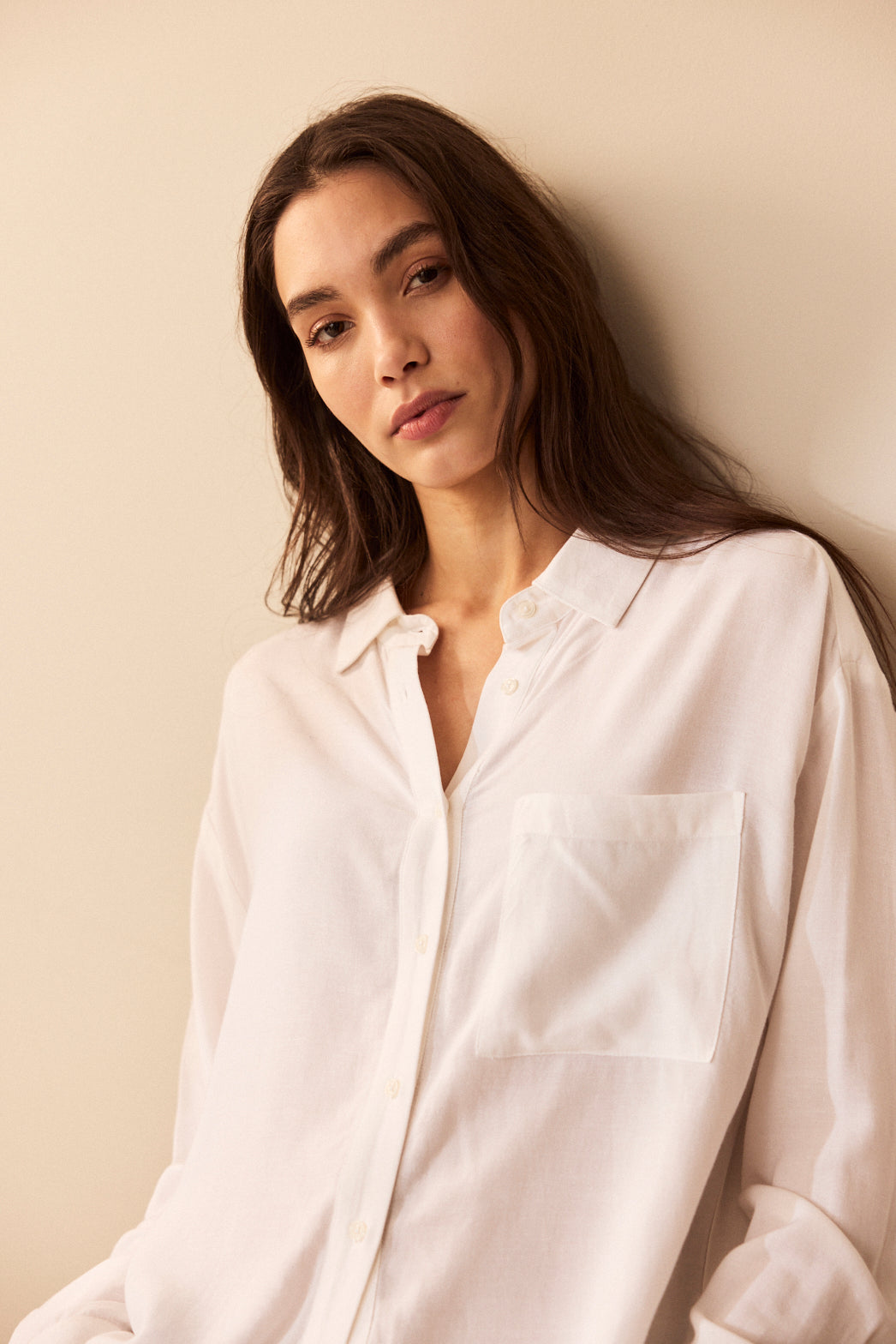 The Perfect Viscose Linen Shirt - Ivory - Eleven Loves