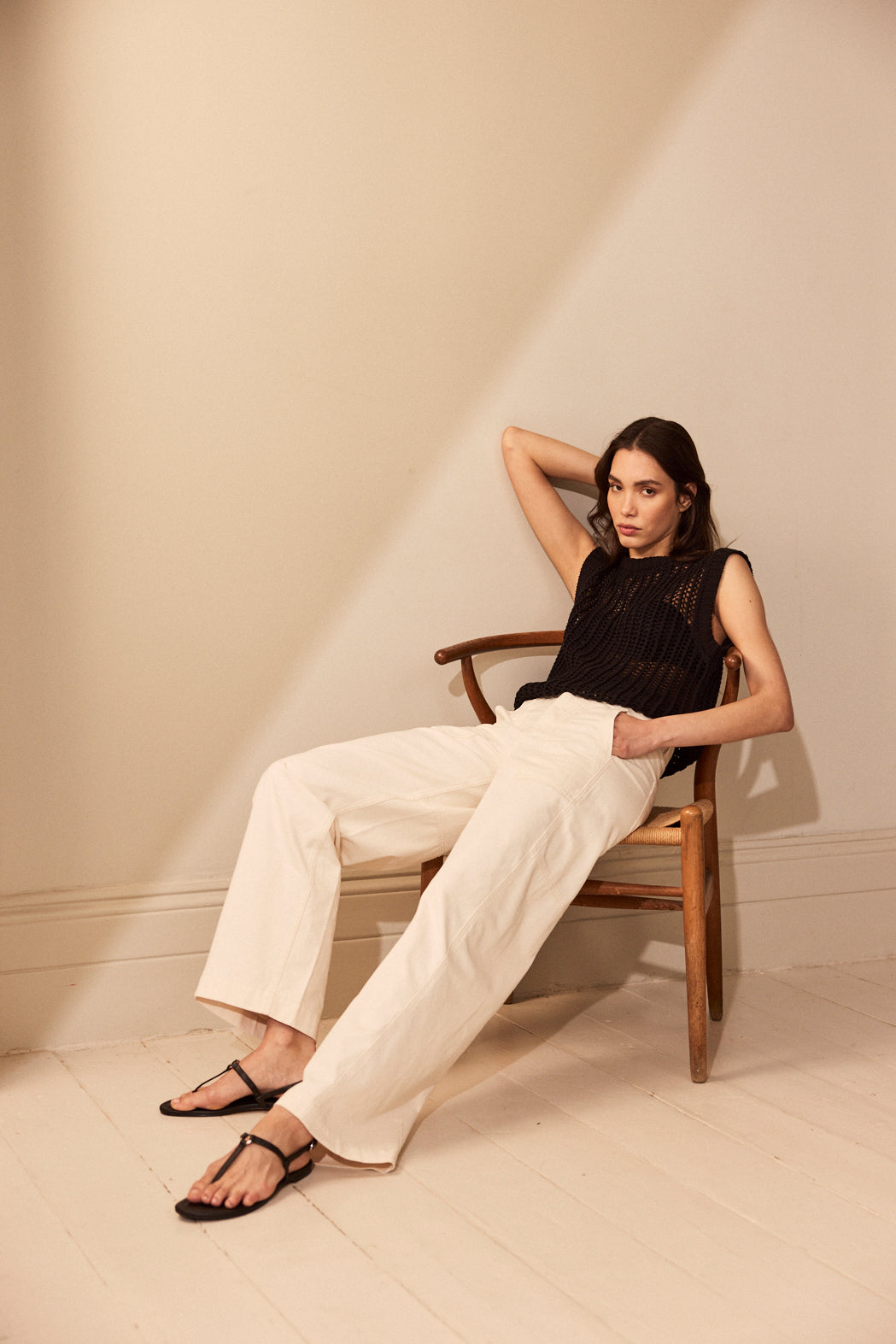 Billie Barrel Leg Trousers - Ecru - Eleven Loves