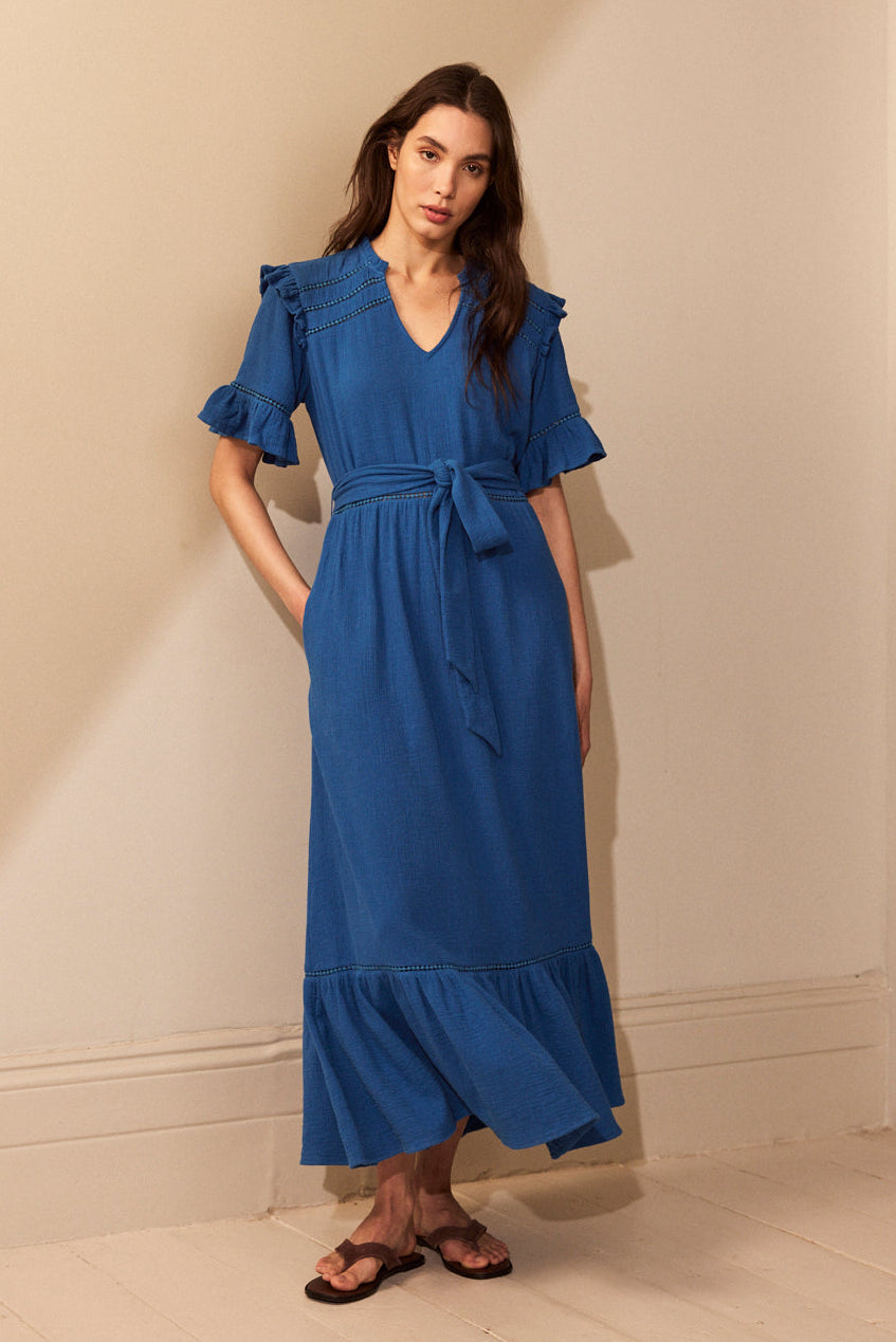 Megan Cheesecloth Dress - Cobalt - Eleven Loves