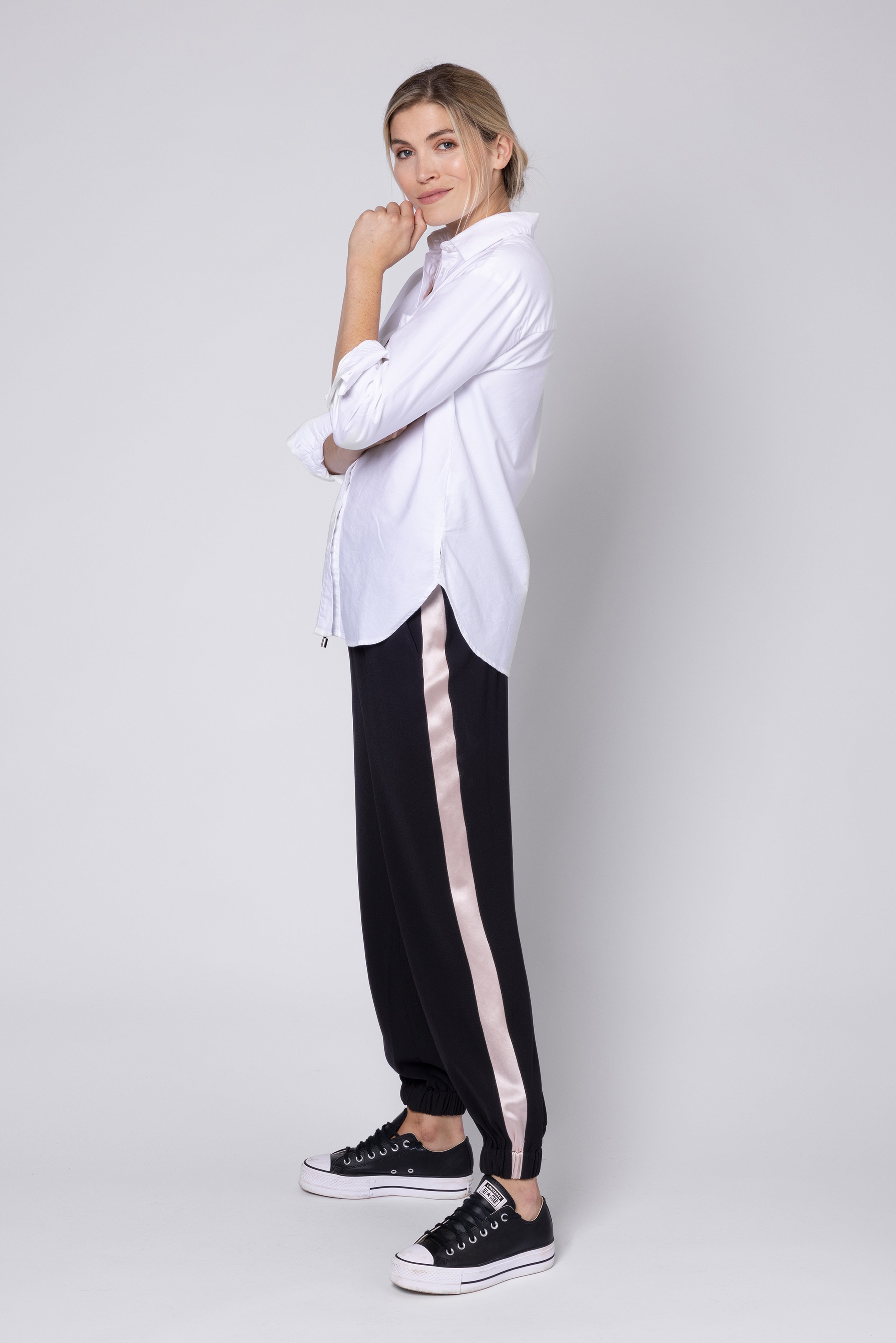 Sienna Side Stripe Jogger Black Nude