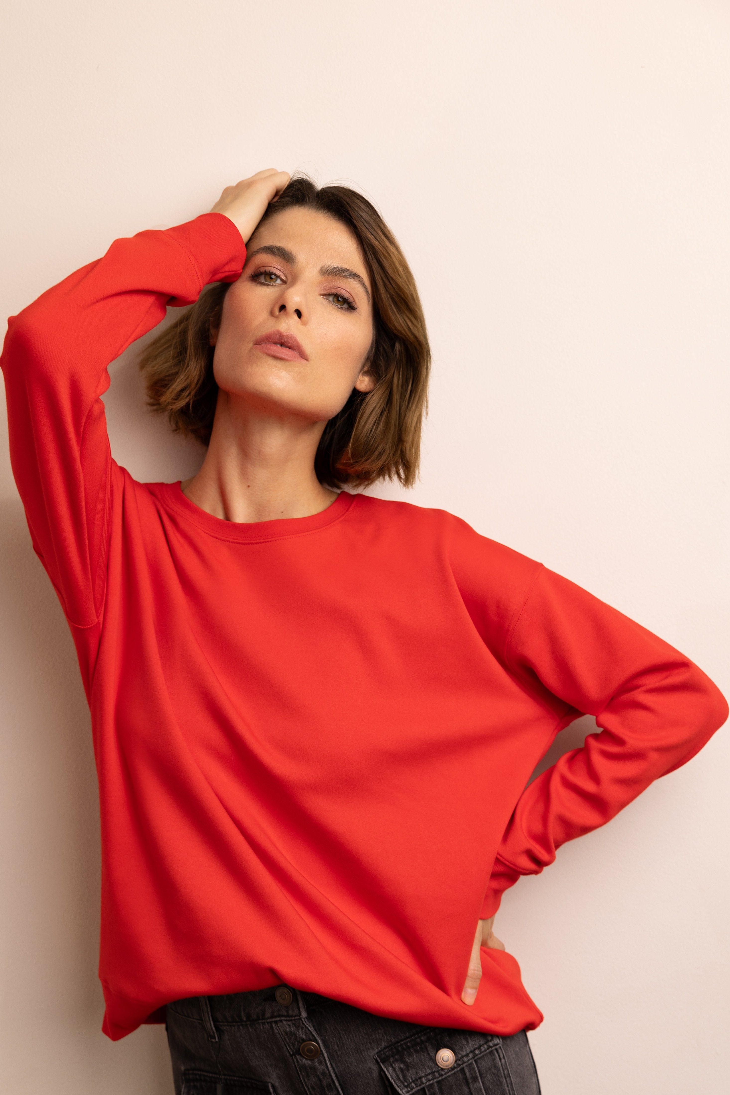 THE PERFECT CREW NECK SWEATSHIRT RED