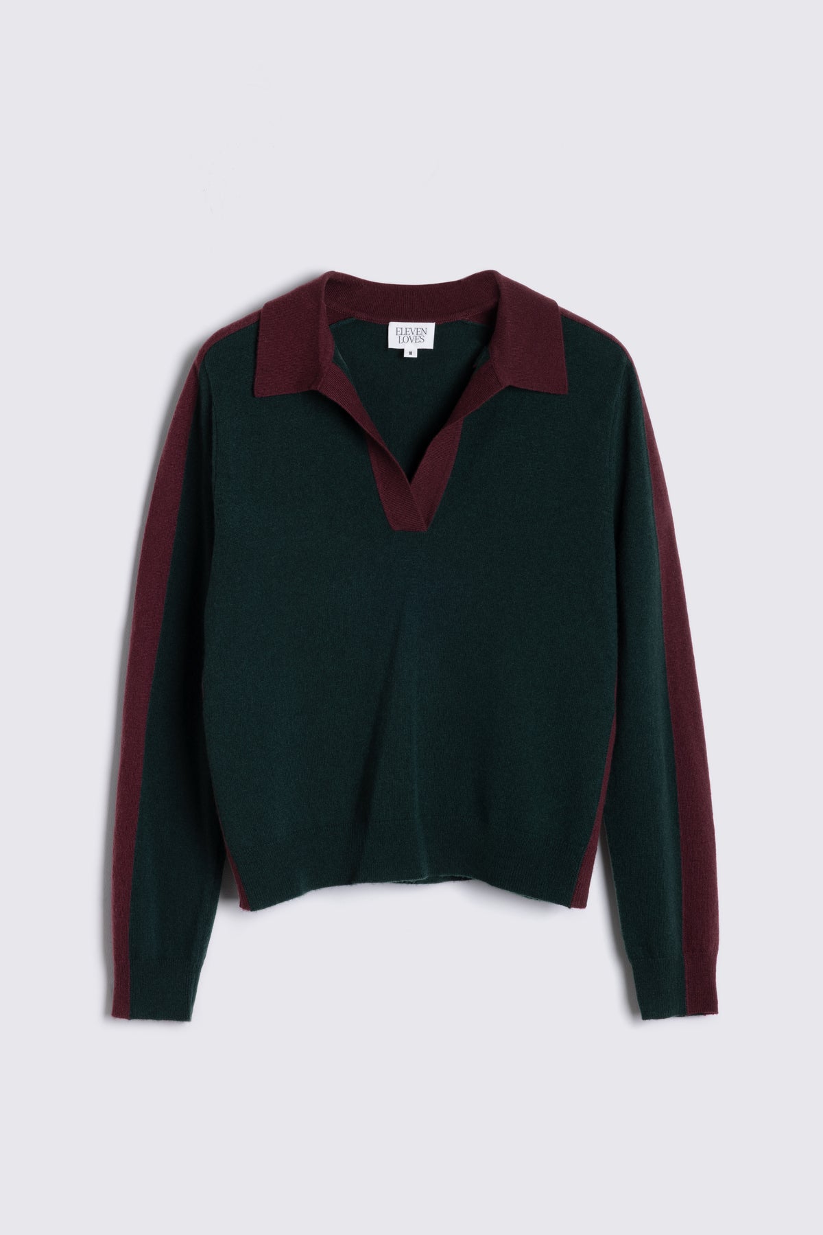 Tria Notch Collar Cashmere Blend Jumper - Bottle Green