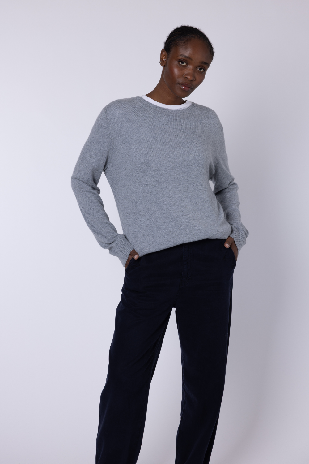 Alex Cashmere Blend Jumper - Grey