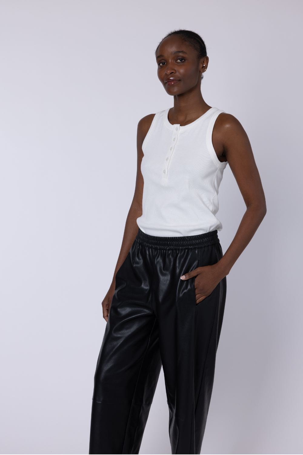 Mabel Button Down Vest - Ivory