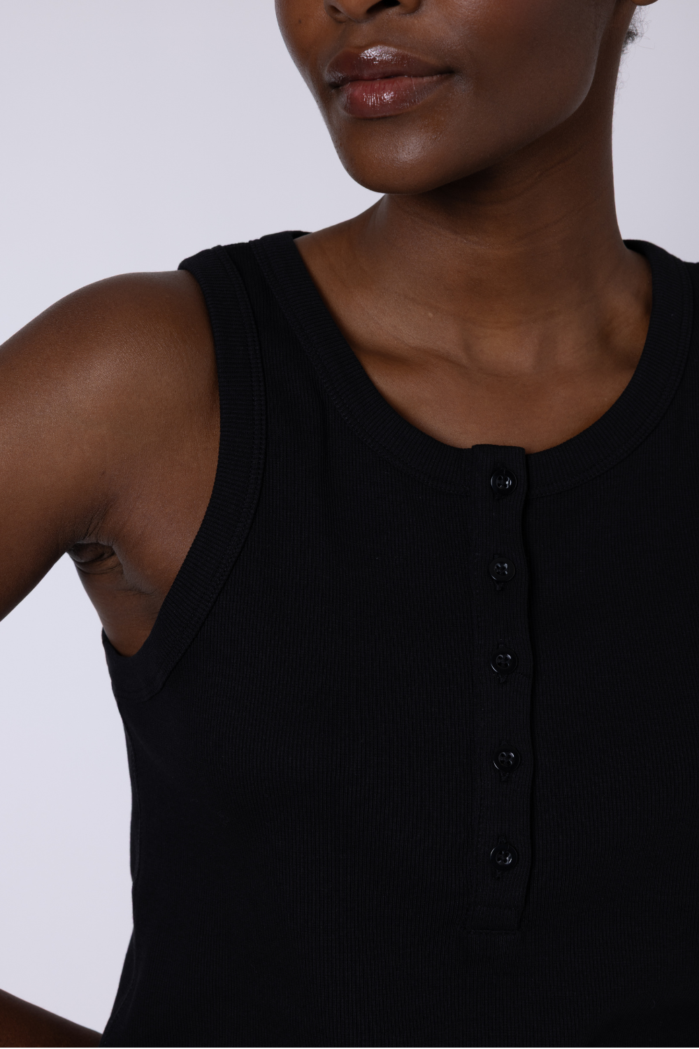 Mabel Button Down Vest - Black