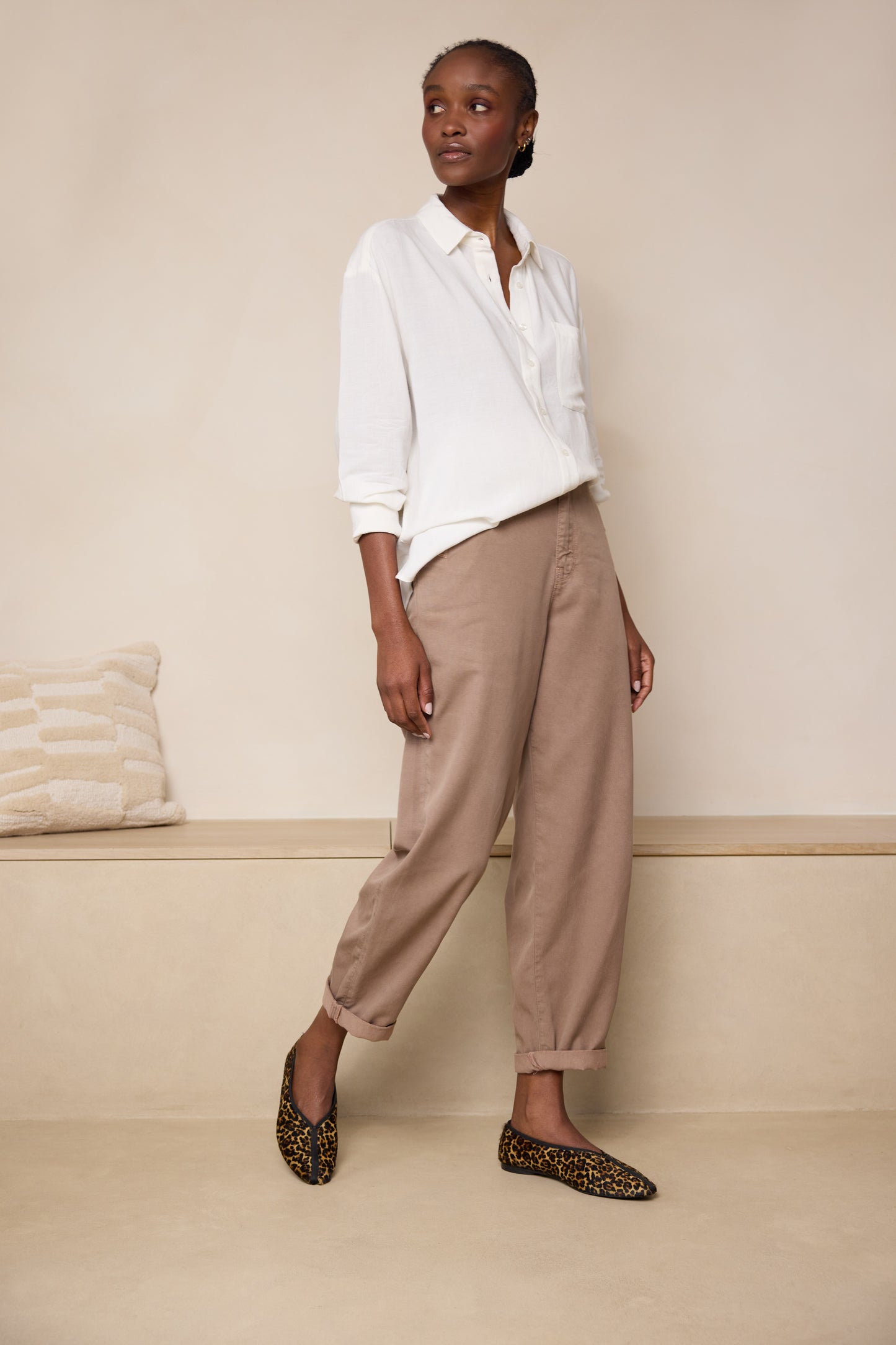 model wearing Women Cargo Trousers Eleven Loves UK