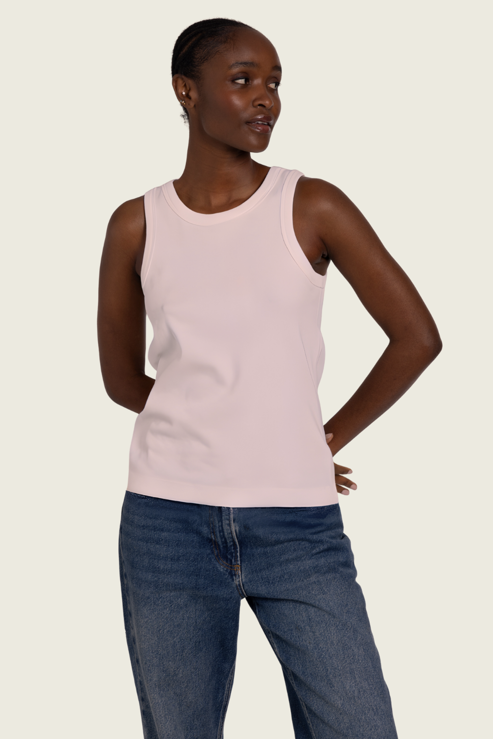 Maya Rib Jersey Vest - Ecru