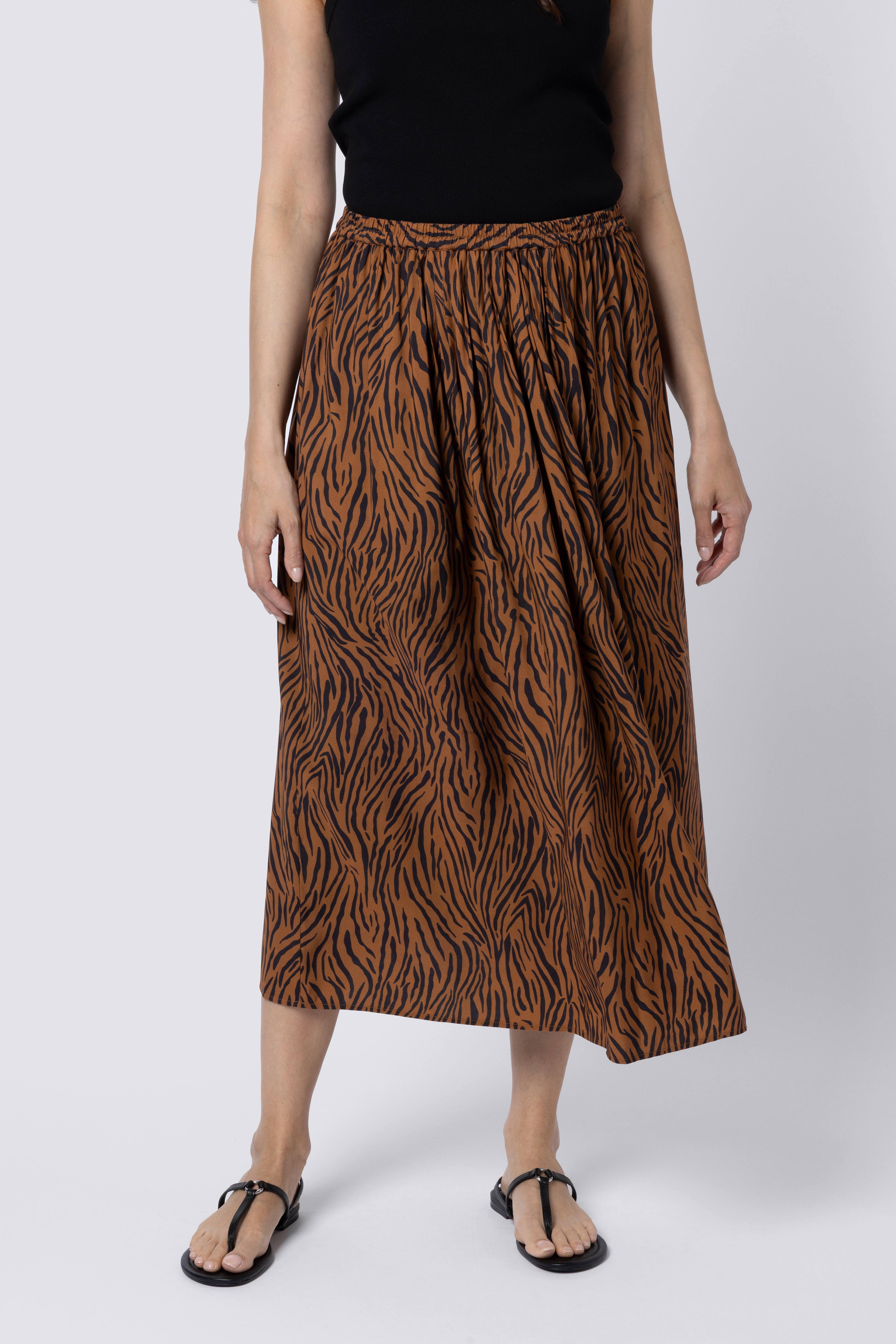 model wearing Zebra Print Skirt Eleven Loves