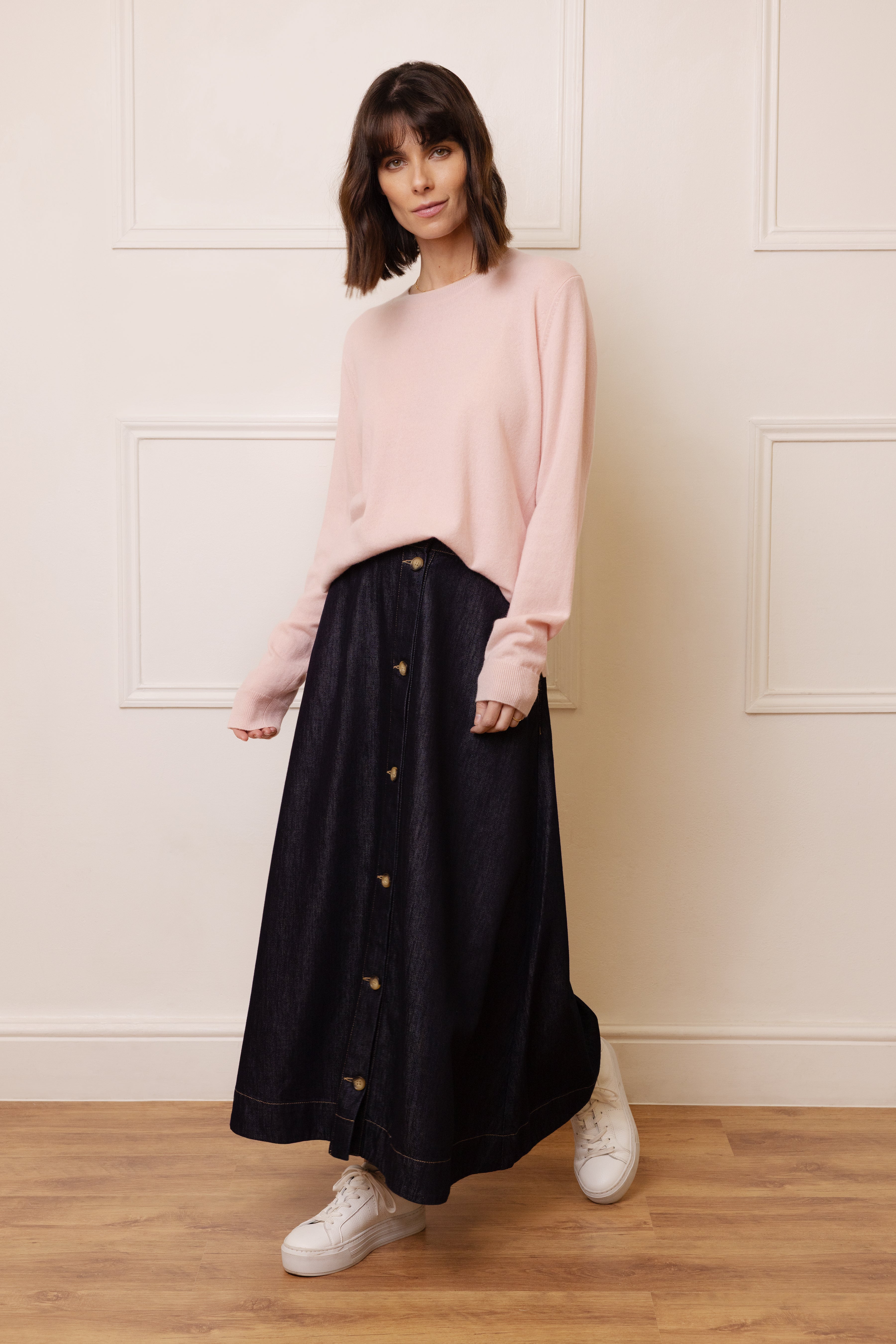 Alex Cashmere Blend Jumper - Blush