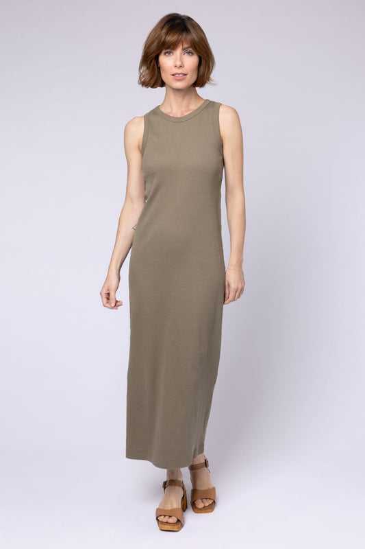 izzy rib jersey dress midi khaki dress skims bodycon dress eleven loves 11loves ellen loves