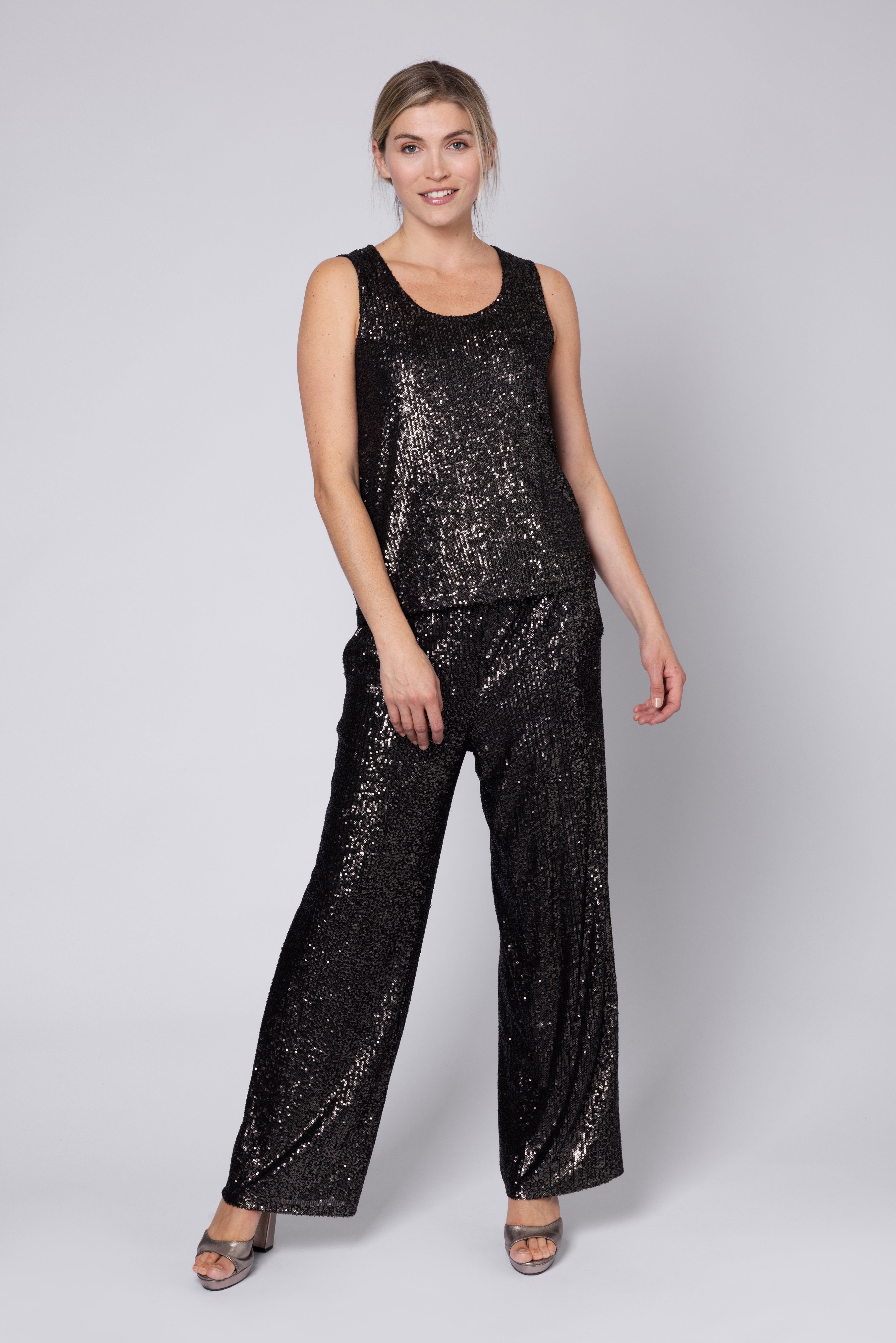 Eleven Loves UK model wearing sequin co-ords