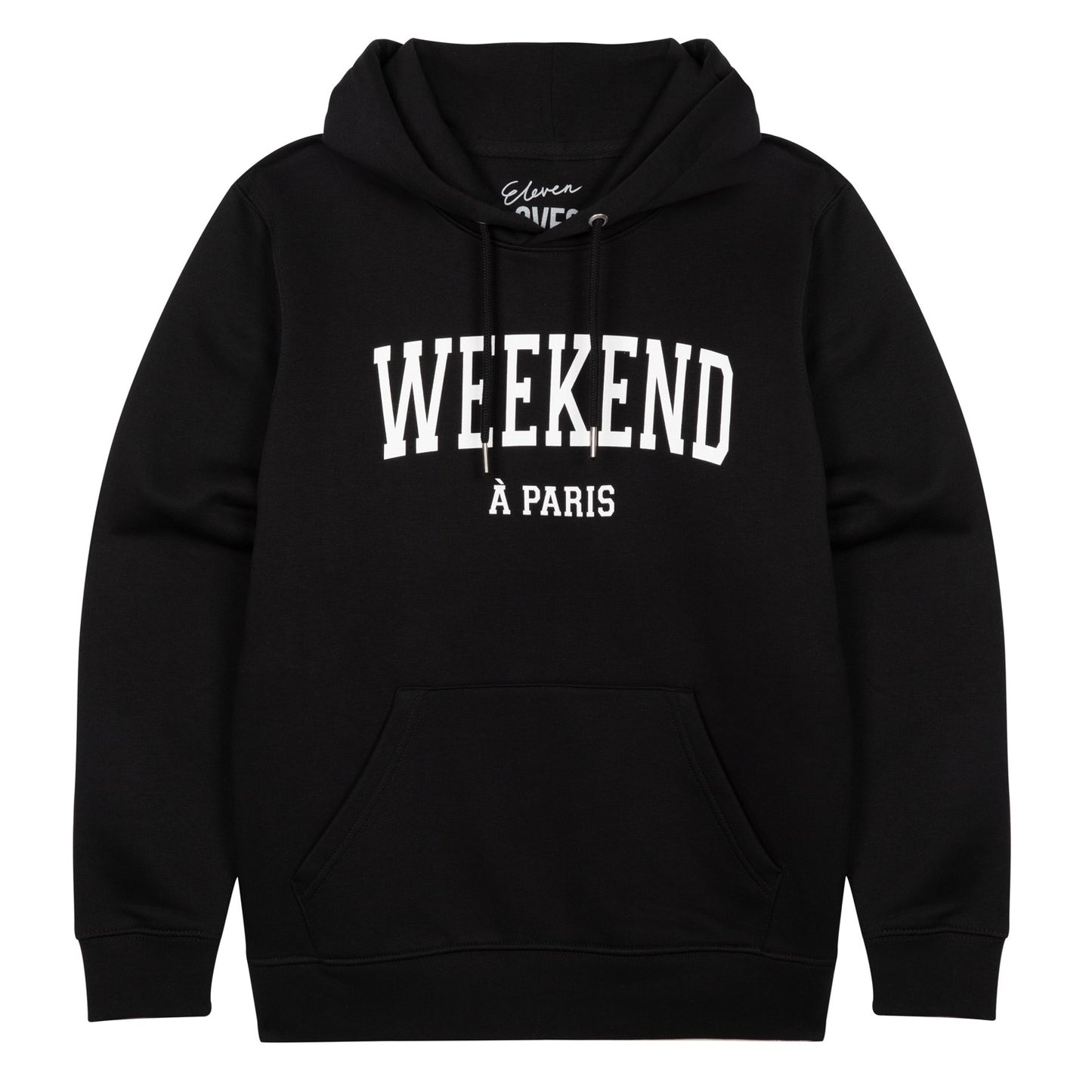 Weekend a paris hoodie black organic cotton eleven loves
